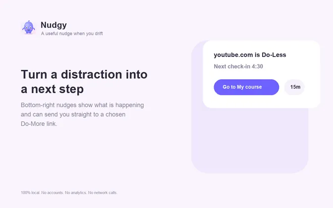 Nudgy in-page nudge on a Do-Less site