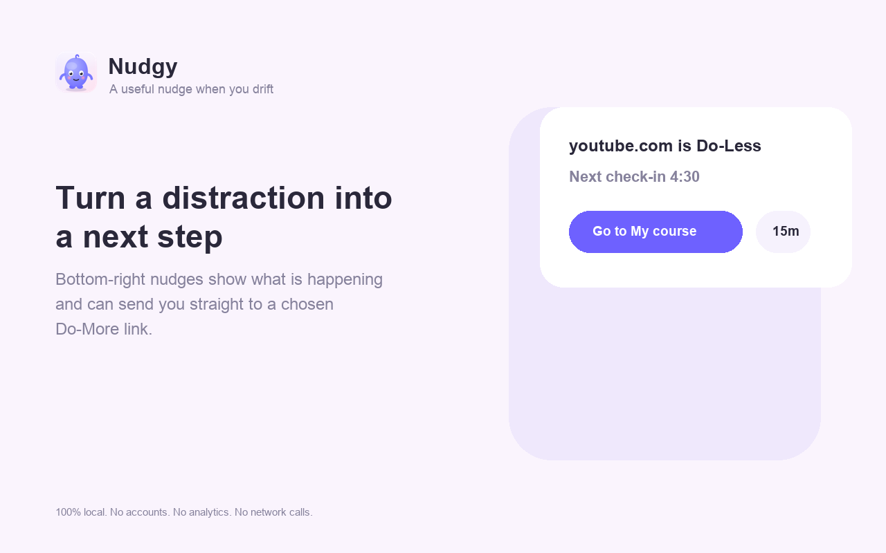 Nudgy in-page nudge on a Do-Less site